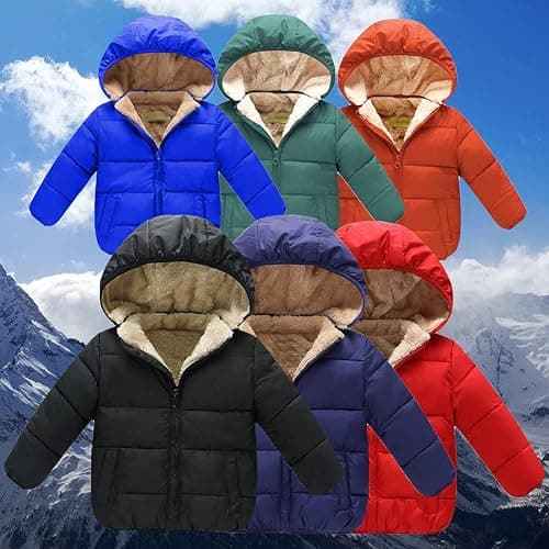 Baby Girls Boys' Winter Fleece Jackets With Hooded Toddler Cotton Dress Warm Lined Coat Outer Clothing thumbnail 7