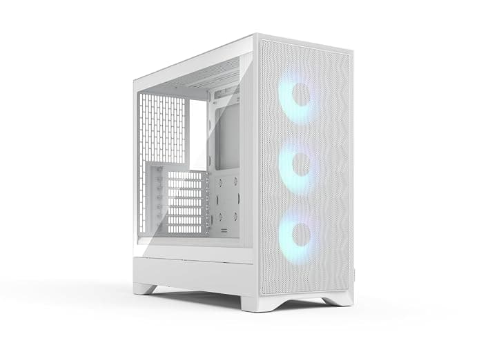 Fractal Design Pop 2 Air White RGB - Tempered Glass - Performance Airflow PC Gaming Case - Mesh Front Panel - Three 120 mm RGB Fans Included - Spacious Interior - ATX/mATX/ITX Motherboard Support - Image 1