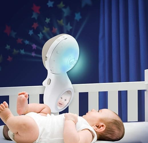 Infantino Mobile Musical 3-en-1, Mobile Transformable en Projecteur et en Veilleuse avec Mode Réveil, 6 Mélodies Intégrées et 4 Sons Nature, Gris thumbnail 4