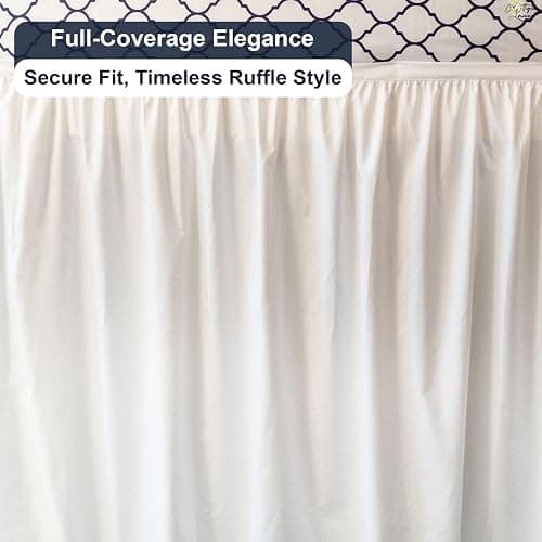 Cottington Lane Ruffled Dorm Room Bed Skirt Twin XL 36 Inch Drop, Hotel Quality Premium 1800 Brushed Microfiber Twin Extra Long College Dust Ruffle, White thumbnail 8