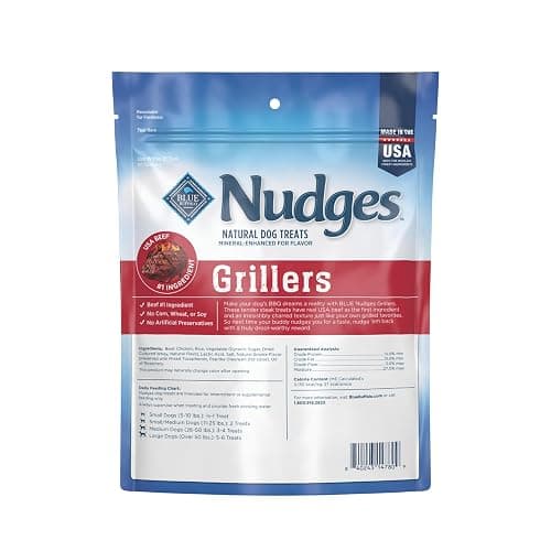 Blue Buffalo Nudges Grillers Natural Dog Treats, Steak, 10oz thumbnail 2