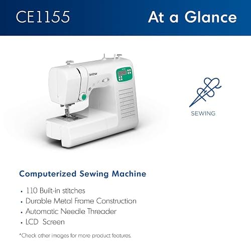 Brother CE1155 Computerized Sewing Machine, 110 Built-in Stitches, LCD Display, 7 Included Feet thumbnail 4