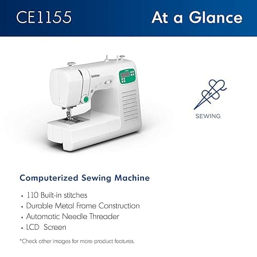 Brother CE1155 Computerized Sewing Machine, 110 Built-in Stitches, LCD Display, 7 Included Feet thumbnail 4