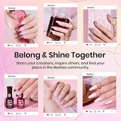Beetles Stay Shining 23 Pcs Gel Nail Polish Kit with UV Light,, 12 Color Nail Manicure Studio Kit Cozy Elegance and Base Gel Glossy &Matte Top Coat Cuticle Oil & Nails Tools, DIY Salon-Quality at Home thumbnail 4
