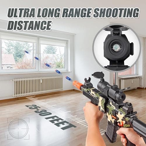 Realistic Toy Foam Blaster Gun - Electric Sniper Rifle with Scope 120 Soft Bullets 3 Magazines, Automatic Dart Gun for Boy Ages 8-12 Years Old, Indoor Outdoor Gifts for Adult Kid Christmas Birthday thumbnail 4