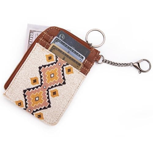 Montana West Wrangler Keychain Wallet for Women Western Credit Card Holder Front Pocket Card Wallet Slim Compact Card Case | Boho thumbnail 3