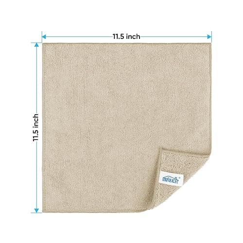 HOMEXCEL Microfiber Cleaning Cloth, 12 Pack Premium Microfiber Towels for Cars, Lint Free, Scratch-Free, Highly Absorbent, Reusable Cleaning Rags for Car, Household, Kitchen, Brown, 11.5"X11.5" - Brown - 12 thumbnail 2