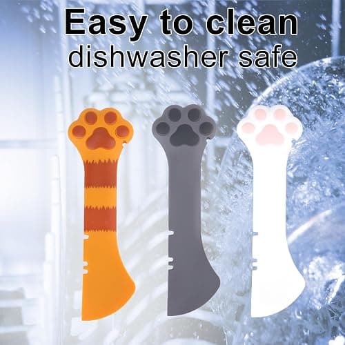 Tinoaly 3 Pcs Dog Cat Food Spoon, Cute Paw Spoon for Wet Food Silicone Can Opener Multifunctional Pet Spatula Scoop Mixing Spoons for Cat Dog Supplies (White, Orange & Dark Grey) thumbnail 4