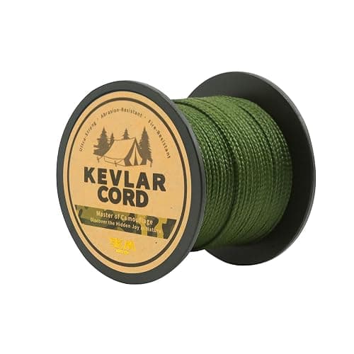 9KM DWLIFE Camo Green Kevlar Cord, High Strength, Ultralight, Abrasion Resistance for Trip Wire, Saw, Model Rocket, Hammock Tarp Ridgeline, Camping,Tactical Survival - Image 1