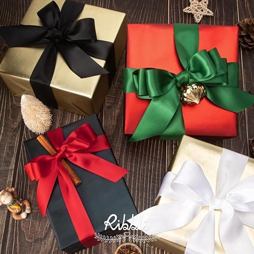 Ribbli Black Double Faced Satin Ribbon,1-1/2” x Continuous 25 Yards,Use for Bows Bouquet,Gift Wrapping,Wedding,Floral Arrangement thumbnail 5