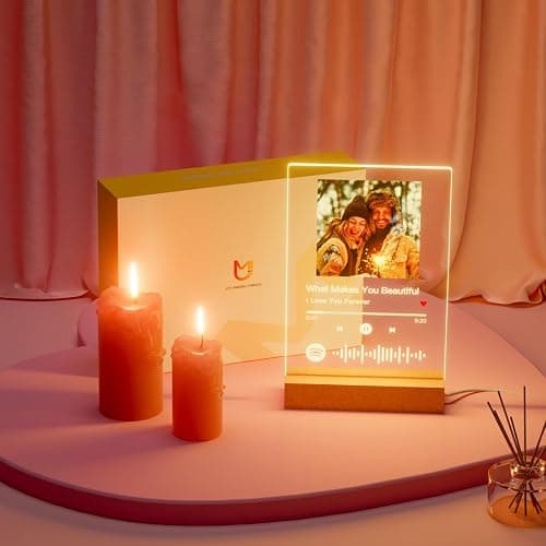 iDIY plaque spotify personnalisé avec photo musique LED - Cadre photo Spotify personnalisé Cadeaux pour les anniversaires et la Saint-Valentin Noël thumbnail 6