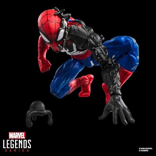 Marvel Legends Series Secret Wars Spider-Man (Alien Costume), Retro Comics Collectible 6 Inch Action Figure with Lenticular Shield thumbnail 3