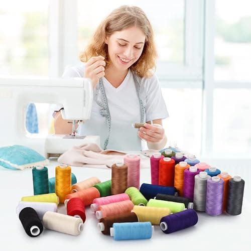 Eoehro 72pcs Sewing Thread Kit, 36 Colors, 400 Yards per Spool Polyester Thread, Prewound Bobbins, Sewing Machine Threads thumbnail 2