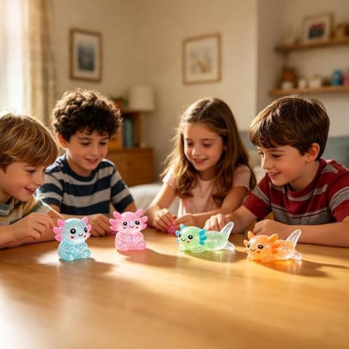 Nyktavos 4Pcs Axolotl Squeeze Toy, Slow Rise Stress Toy Relief Sensory Toy | Cute Squeeze Anxiety Pressure Ball, Portable Calming Fidget Toy for ADHD Autism, Gift Box Packed thumbnail 2
