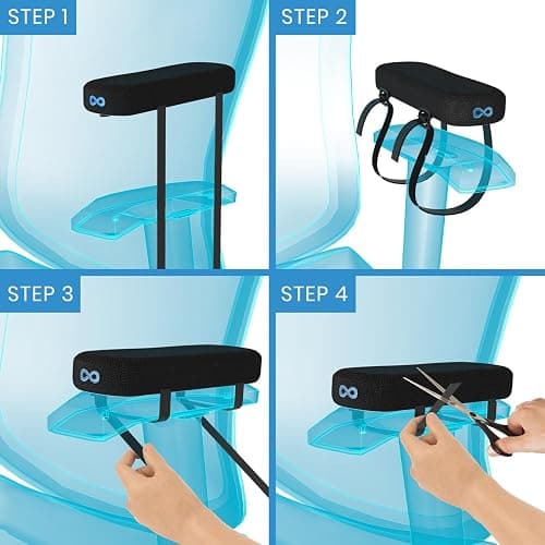 Everlasting Comfort Office Chair & Wheelchair Arm Pads - Cooling Memory Foam Arm Rest Cover for Desk, Gaming Chair, Wheelchair Armrest Pads thumbnail 5