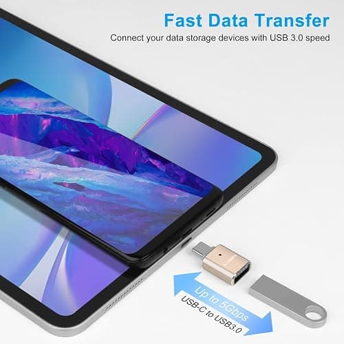 USB C to USB Adapter(2 Pack), USB C Male to USB 3.0 Female Adapter OTG Converter Compatible with MacBook Pro 2019/2018/2017,MacBook Air 2018 and More Type-C Devices, Gold thumbnail 7