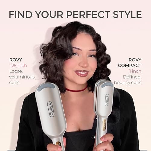 Curling Iron Hair Crimper Waver, TYMO ROVY Beach Waves Hair Curler | Ionic Curling Wand, 3 Barrel Crimper Hair Tool for Women, Dual Voltage, Anti-Scald, Easy to Use, Elegant Gold, 1 Inch thumbnail 7