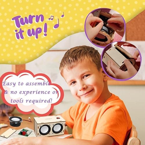 STEM Projects for Kids & Adults Build Your Own Bluetooth Speaker - Science Experiment Electronics Kit | Beginner's Starter DIY Set,STEM Gifts for Teenage Girls + Boys Ages 10 and Up (Dual Speakers) thumbnail 3