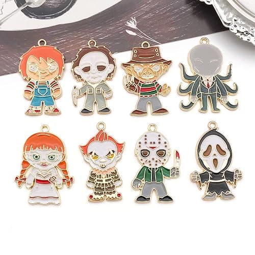 WOCRAFT 24pcs Halloween Charms, Gold Enamel Horror Classic Movie Characters Charms for Jewelry Making Bracelets Necklaces Earrings Craft Making thumbnail 3