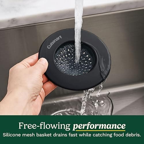 Cuisinart Sink Strainers- 2 Pack Kitchen Sink Drain Strainer & Food Catcher with Enamel-Coated Stainless Steel Rim and Silicone Base, Fits Standard 3.5" Drains, Outer Diameter 4.35", Scratch-Safe thumbnail 2
