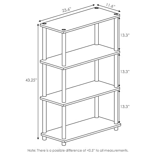 Furinno Turn-N-Tube 4-Tier Multipurpose Shelf Display Rack, Round Tubes, Pink/White thumbnail 7