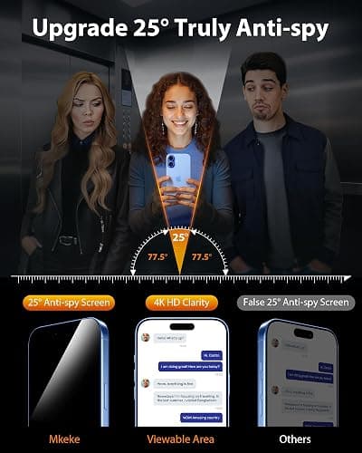 iPhone 17 Privacy Screen Protector 3 Pack, iPhone 17 6.3 inch thumbnail 2