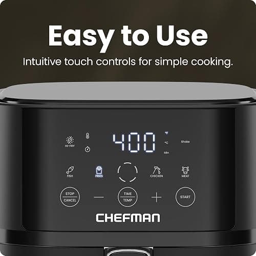 Chefman Air Fryer – 4 QT Compact Airfryer for Quick & Easy Meals in Minutes, Features Hi-Fry Technology for Extra Crisp, Touchscreen Controls with 4 Presets, Nonstick & Dishwasher Safe Basket - Black thumbnail 5