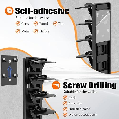 HeQe Hat Organizer for Baseball Caps Hold Up to 40 Hats, 2 Pack Hat Rack for Wall, Strong Adhesive Hat Storage Display Holder for Closet Door and Wall (Black) thumbnail 6