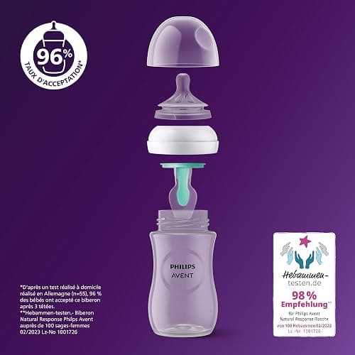 Kit nouveau-né - PHILIPS AVENT - Natural 3.0 AirFree - 2 Biberons 125ml + 2 Biberons 260ml + Sucettes Ultra Douce 0-6M thumbnail 2