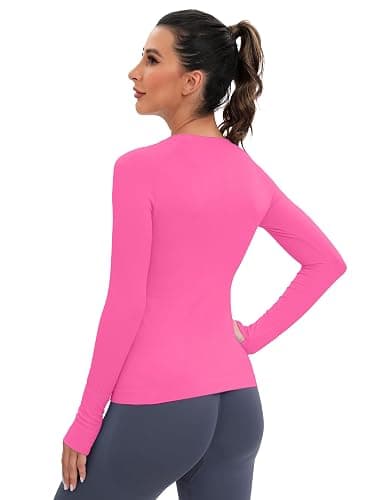 MathCat Workout Seamless Shirts for Women Long-Sleeved Yoga Running Breathable Thumb Holes Tops thumbnail 3