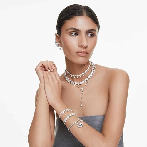 Swarovski Ariana Grande Collection, Clear Crystal & Pearls, Rhodium Finish, Necklaces, Earrings and Bracelets thumbnail 7