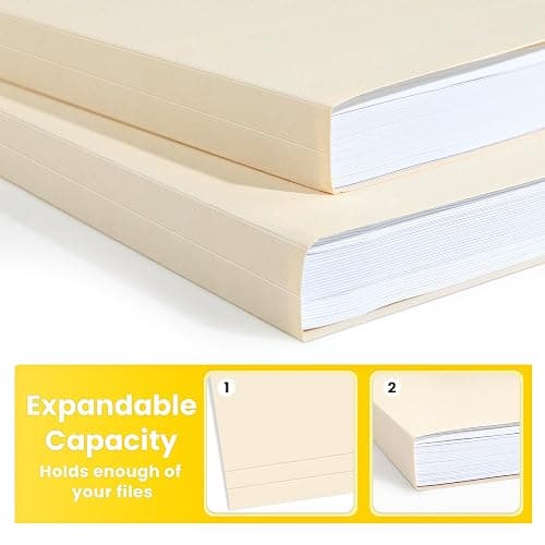 SUNEE File Folders, 18 Pack Manilla Folders 8.5 x 11, 1/3 Cut Tab for Easy Labeling and Organization, Durable Standard Paper for Home, Office, School Filing thumbnail 5