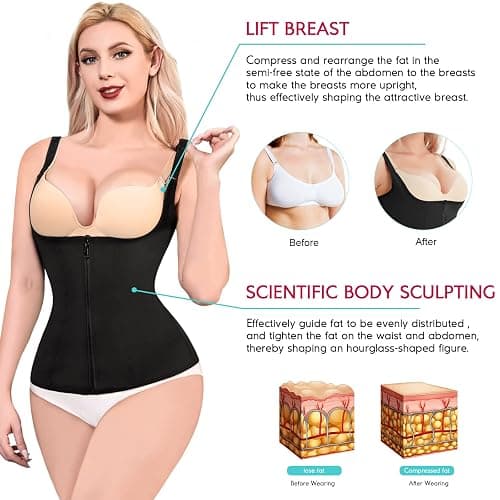 Ursexyly Women's Waist Trainer Corset Sweat Sauna Suits Tummy Control Body Shaper Tank Tops Workout Sports Girdles Shapewear thumbnail 4