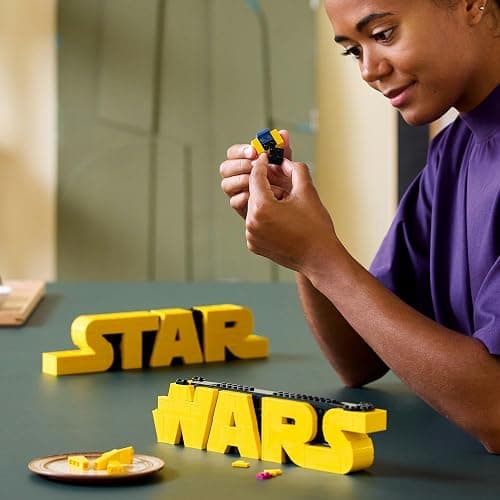 LEGO Star Wars Brick-Built Star Wars Logo - Building Blocks for Adults 18+ - Star Wars Gift Idea for Birthdays - Collectible DIY Model Kit - Home Decor Idea for Fans of The Movie Series - 75407 thumbnail 3