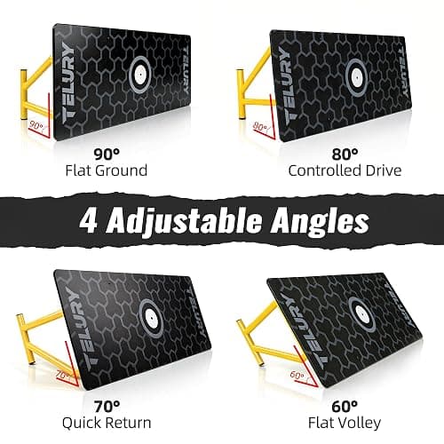TELURY 4-Angle Soccer Rebounder Board, Portable Soccer Rebound Wall for Passing, First Touch & Shooting Training, Heavy Duty HDPE Kick Back Trainer thumbnail 2