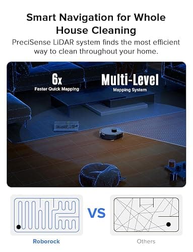 roborock Q7 L5 Robot Vacuum and Mop Combo, 8,000Pa Suction, Upgraded from Q5 Pro, Dual Anti-Tangle System, LiDAR Navigation, Multi-Level Mapping, Self-Charging Robotic Vacuum Cleaner, Black thumbnail 6