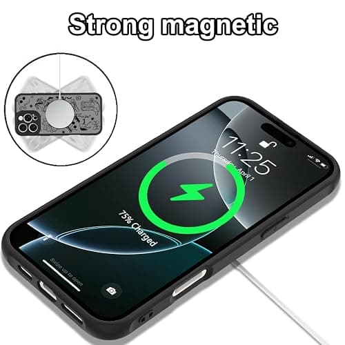MOWIME Magnetic for iPhone 16 Pro Max case [Compatible with MagSafe] Cute Western Cowboy Floral Translucent Matte Hard Back Shockproof Anti-Scratch Phone Case-Black thumbnail 5