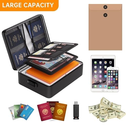DocSafe 5200°F Document Organizer with Lock,Upgraded Heat Insulated Fireproof＆Waterproof Box 8 Layers File Organizer,Portable Home Travel Safe Storage for Important Documents, Files and More thumbnail 7