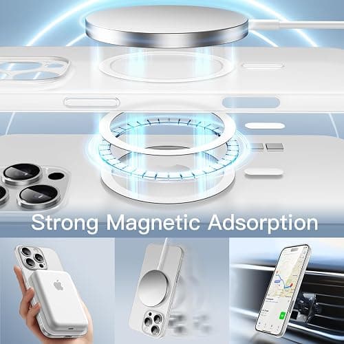 JETech Coque Magnétique Ultra Fine pour iPhone 16 Pro Max 6,9 Pouces Compatible avec MagSafe, Protection Complète Objectif de Caméra, Étui Housse Finition Mat Légère Dur en PP (Translucide) thumbnail 4