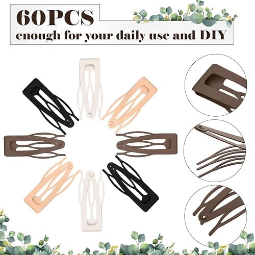 Dingion 60 Pieces Double Grip Hair Clips Metal Snap Hair Clips Grip Women Barrettes Accessories with Plastic Box for Women Girls Making Salon thumbnail 3