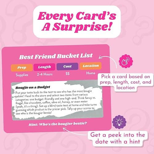 Best Friend Bucket List Scratch Off Cards – 35 Fun Adventure Date Ideas for Friends – Unique Gift for Women, Besties, or BFFs – Fun Friendship Gift for Birthdays or Christmas thumbnail 4