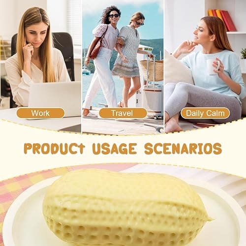 2PCS Peanut Squishies Toys,Peanut Squishies Slow Rising Stress Relief Toy, Peanut Stress Balls Fidget Toys, Cute Anxiety Relief Toys for Adult Relaxation thumbnail 6