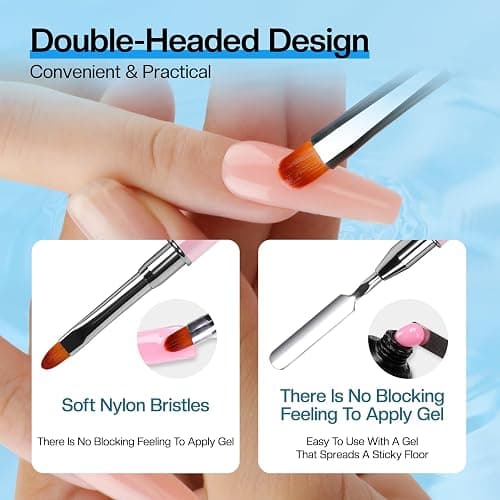 Morovan Poly Gel Slip Solution Kit: 4oz Slip Solution Liquid for Poly Gel Nails Dual-Ended Brush Pusher for Beginner thumbnail 7