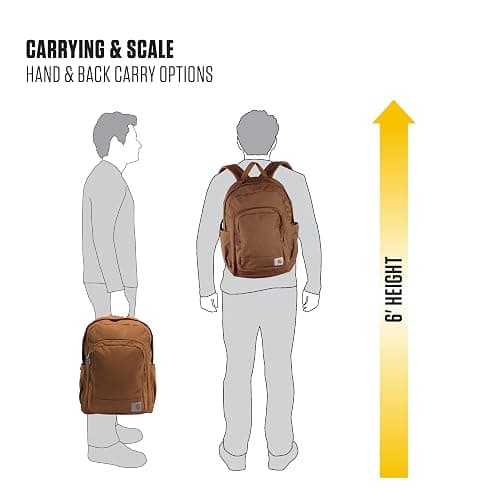 Carhartt 25L Classic Laptop Backpack, Durable Water-Resistant Pack W/ 15" Laptop Sleeve and Multiple Organizational Compartments, PFAS Free, Black thumbnail 6