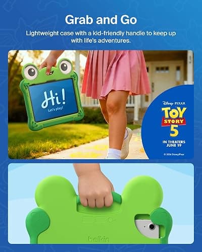 Belkin Disney Pixar Toy Story 5 Lilypad iPad A16 Kids Case, 11th/10th Gen | Shockproof Protective Kids Case for iPad A16 11th Gen and 10th Gen with Easy-grip Handle, Kickstand, Durable Non-toxic Design thumbnail 9