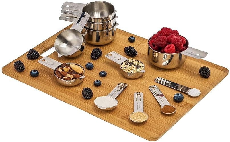 Hudson Essentials Stainless Steel Measuring Cups and Spoons Set - Stackable Set with Spout (11 Piece Set) thumbnail 5