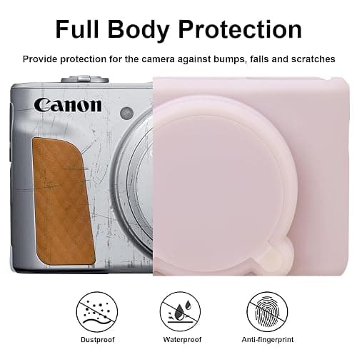 BOVKE Silicone Camera Case for Canon PowerShot SX740/ SX730 Digital Camera, SX740 Camera Soft Case Cover Rubber Camera Sleeve with Removable Lens Cover, Jelly Pink thumbnail 3