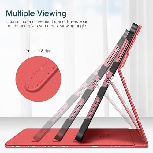 Fintie Case for iPad (A16) 11th Generation 11 Inch (2025), iPad 10th Generation 10.9 Inch (2022), Multi-Angle Viewing Protective Stand Cover with Pencil Holder & Pocket, Composition Book Pink thumbnail 4