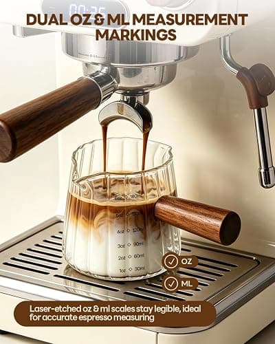 6 OZ Espresso Cups, Espresso Accessories, Espresso Shot Cups, 2 PCS | Double Spout Glass Measuring Cup, Coffee Bar Accessories, Double Espresso Cups for Coffee, Milk, Tea, Coffee Gifts for Women thumbnail 4