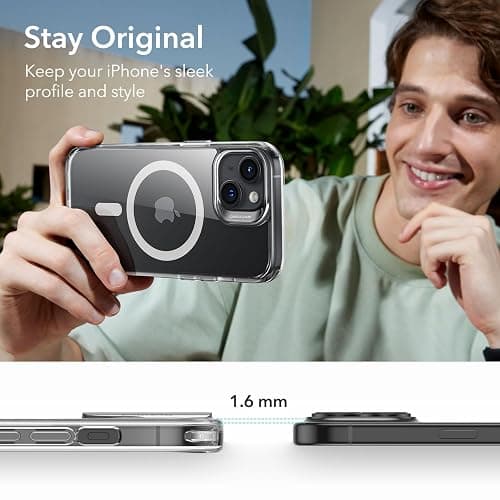 ESR for iPhone 15 Case, Compatible with MagSafe, Military-Grade Protection, Yellowing Resistant, Scratch-Resistant Back, Magnetic Phone Case for iPhone 15, Classic Series, Clear thumbnail 7